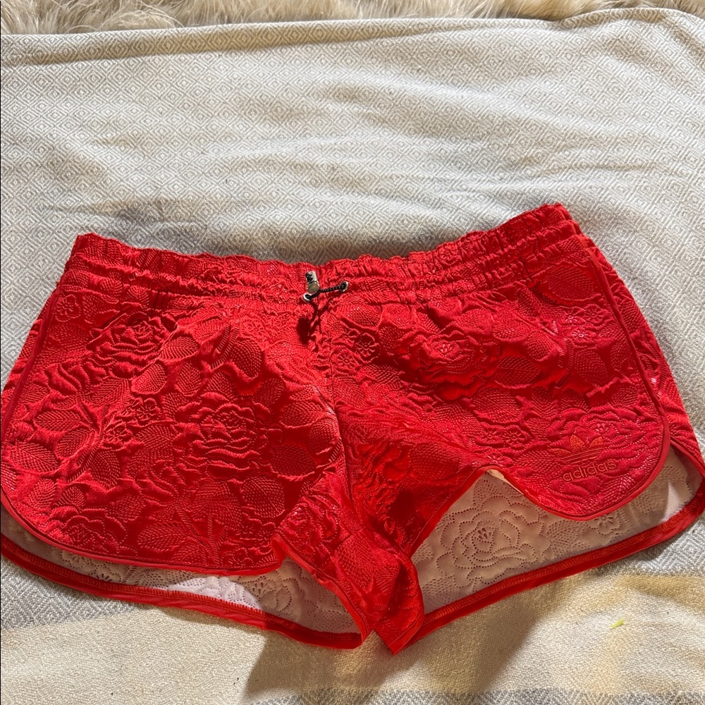 Adidas Vibrant Red Lace Jacket and Shorts - Picture 4 of 5